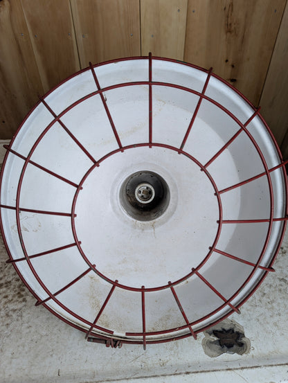 Vintage Metal 14” Light Shade with Cable, Socket & Cage Covering
