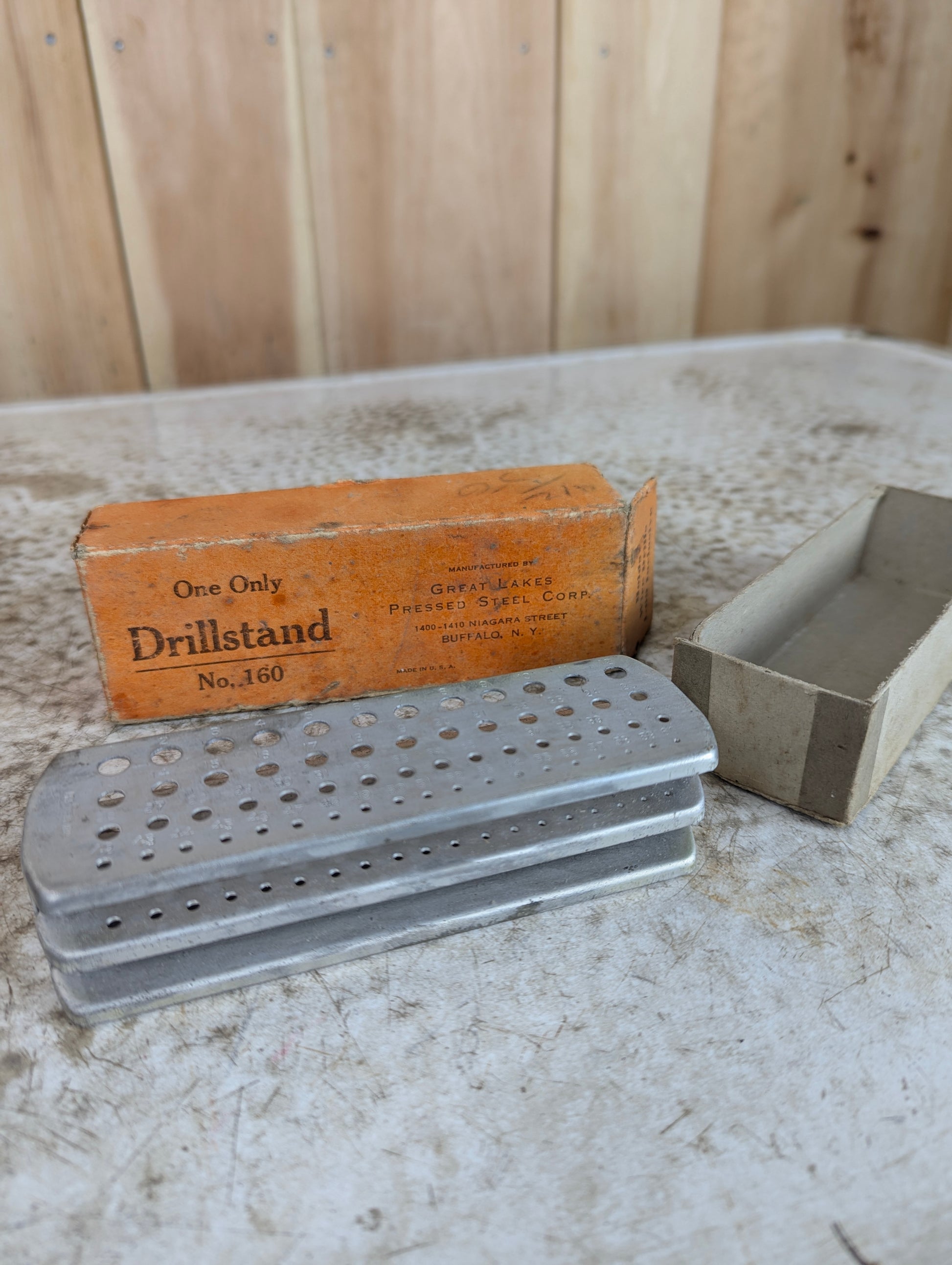 Vintage Metal Drill Stand in Original Box