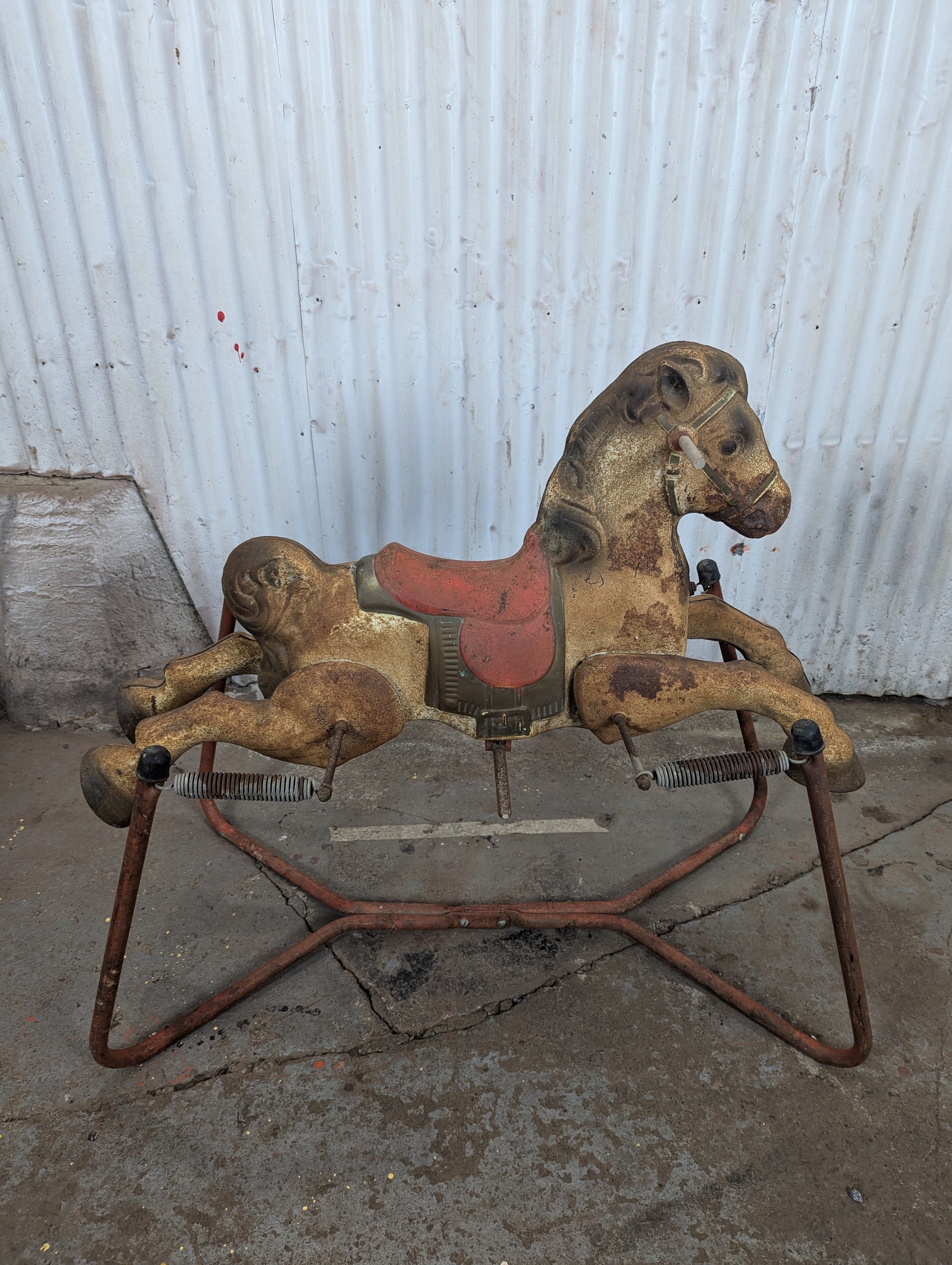Vintage Metal Rocking Horse