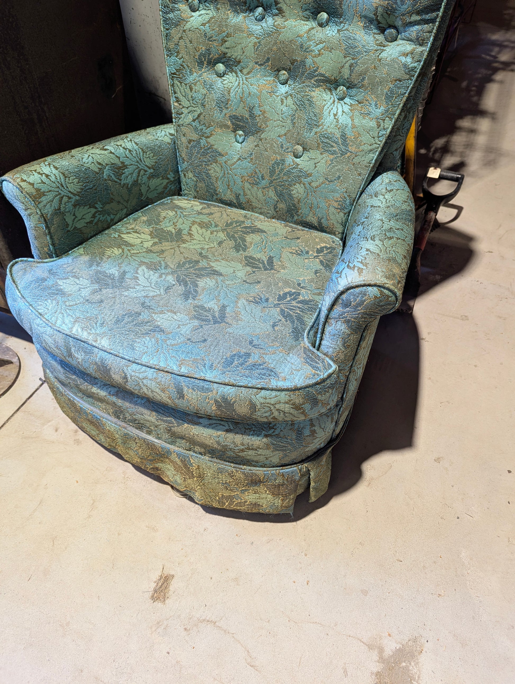 Vintage Mid Century Stratford Furniture Teal Swivel Rocker - view 2