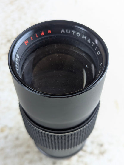 Vintage Miida Automatic 200mm f3.5 Telephoto Lens in Case