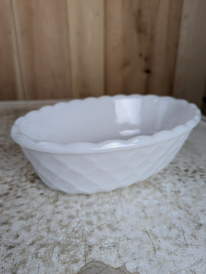 Vintage Milk Glass Oval Dish