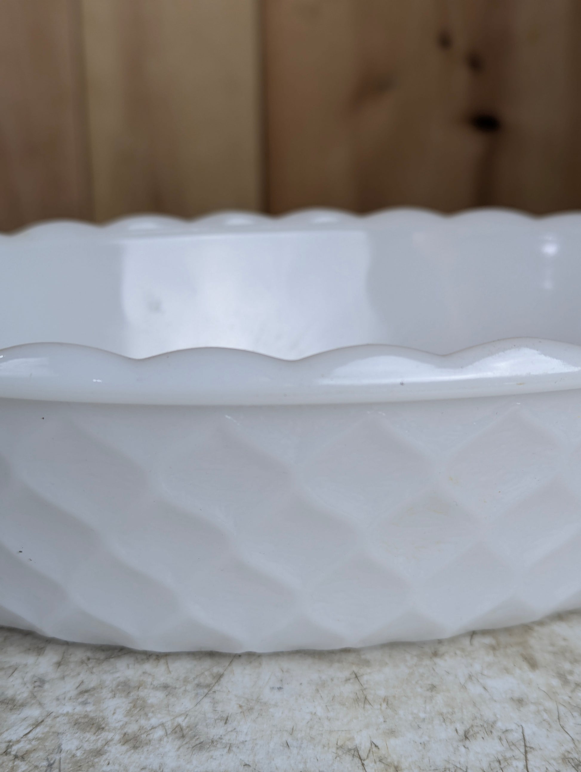 Vintage Milk Glass Oval Dish - view 2