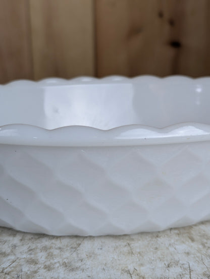 Vintage Milk Glass Oval Dish - view 2