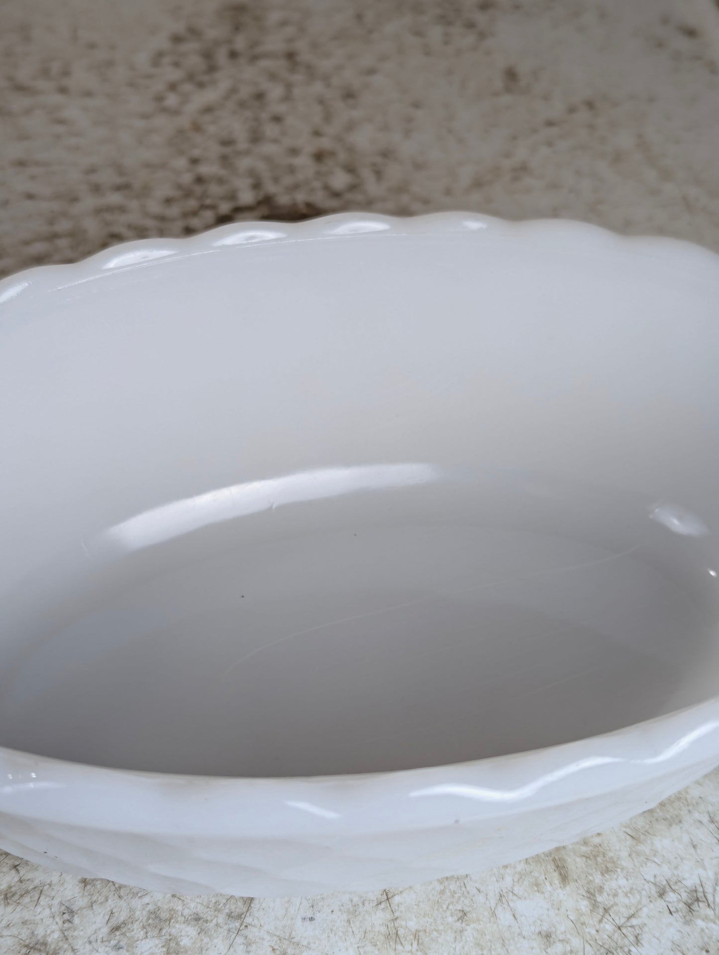 Vintage Milk Glass Oval Dish - view 3
