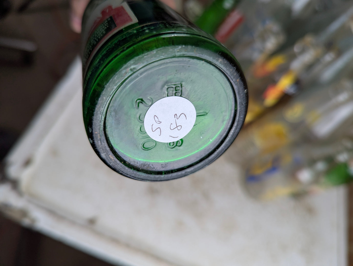 Vintage Mountain Dew 10oz Hillbilly 'Filled by Essie and Bill'  Green Glass ACL Soda Bottle - view 7