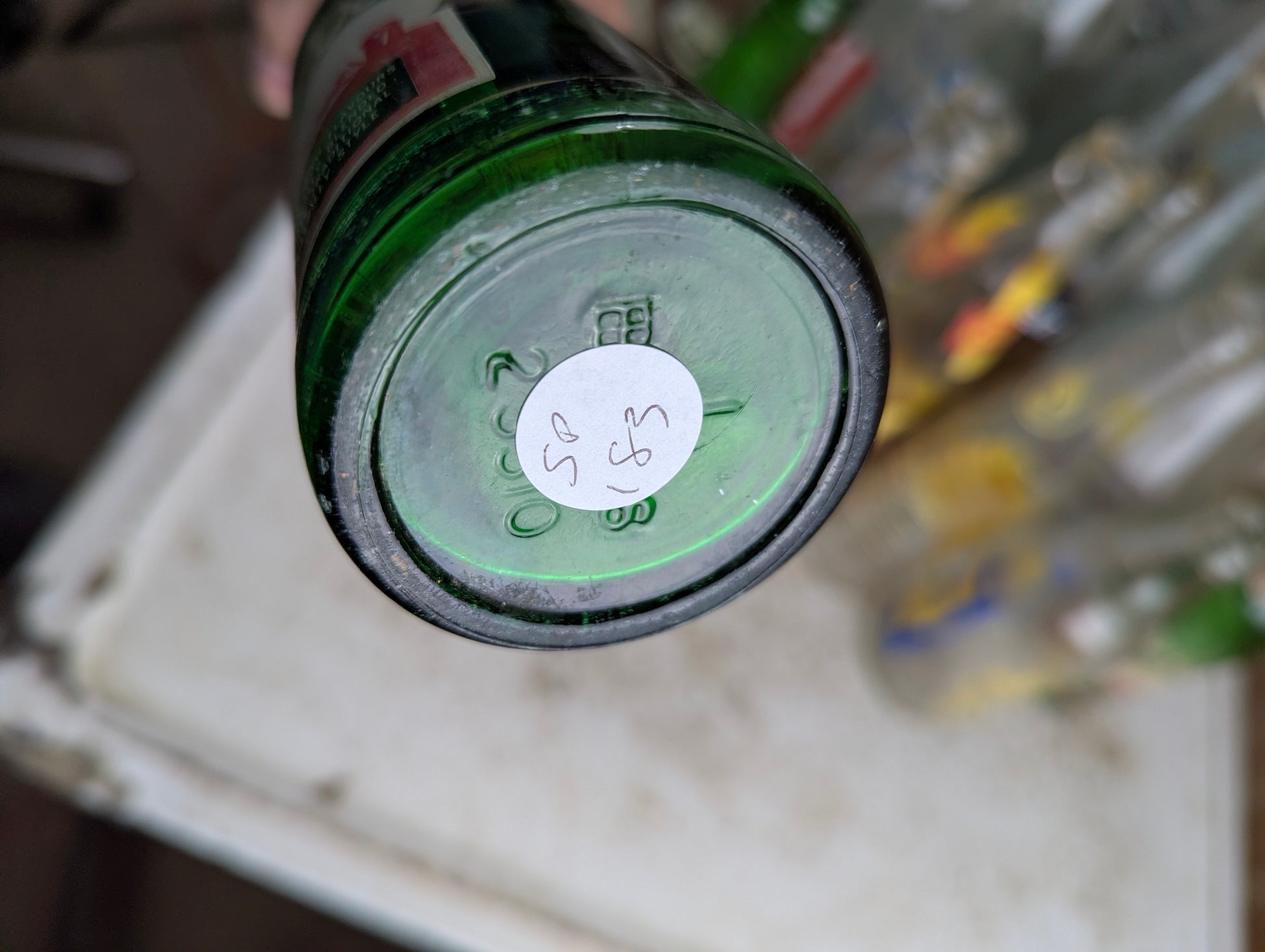 Vintage Mountain Dew 10oz Hillbilly 'Filled by Essie and Bill'  Green Glass ACL Soda Bottle - view 7