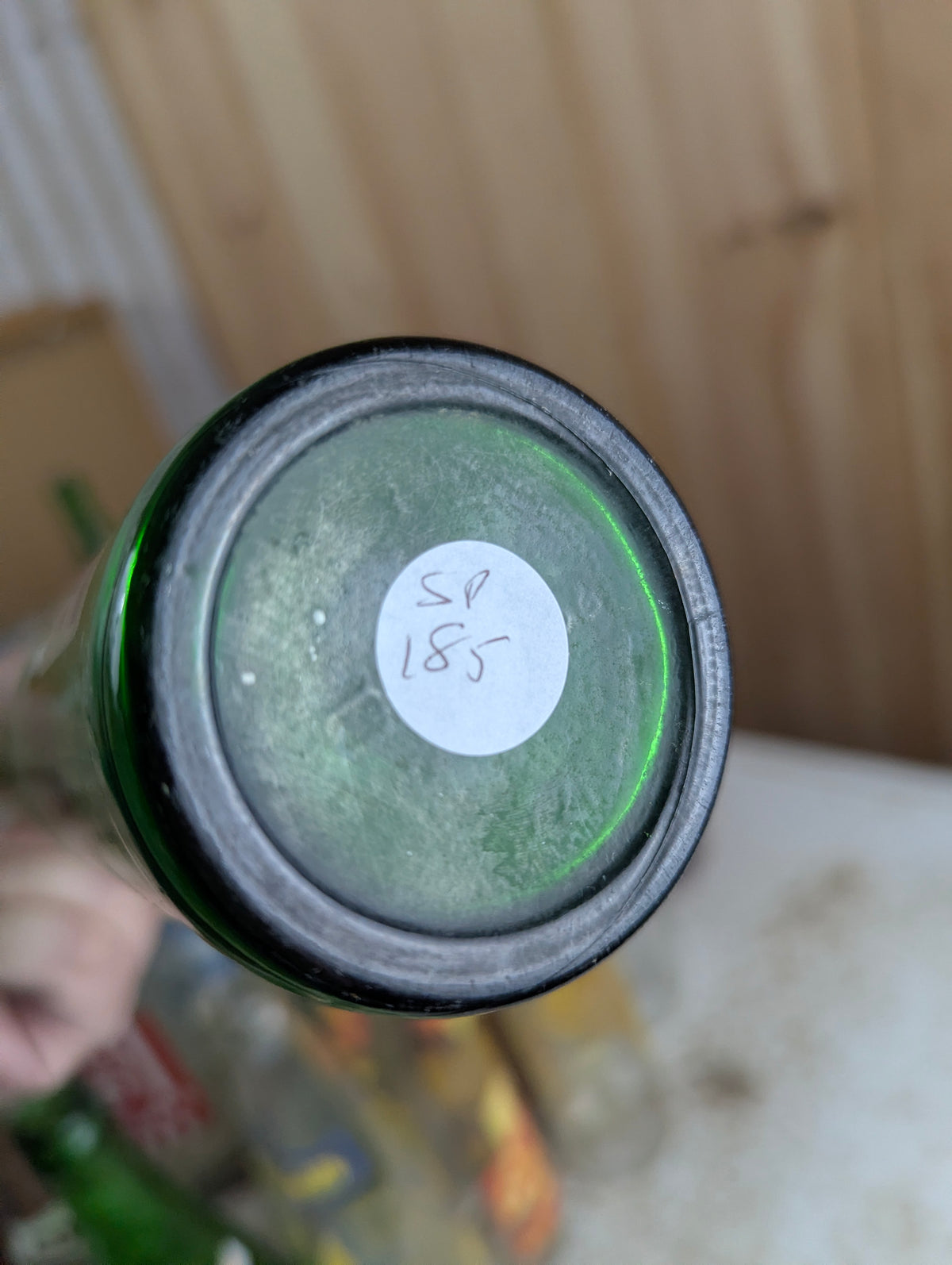 Vintage Mountain Dew 10oz Hillbilly 'Filled by Jim and Clara'  Green Glass ACL Soda Bottle - view 6