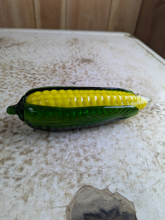 Vintage Murano Style Hand-blown Art Glass Corn on the Cob Fruit