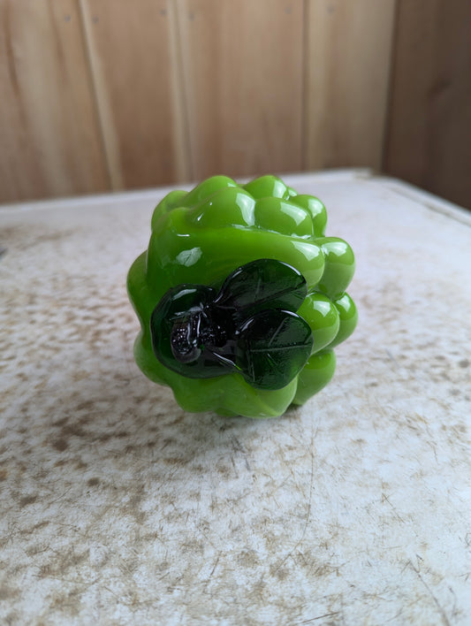 Vintage Murano Style Hand-blown Art Glass Green Grapes Fruit