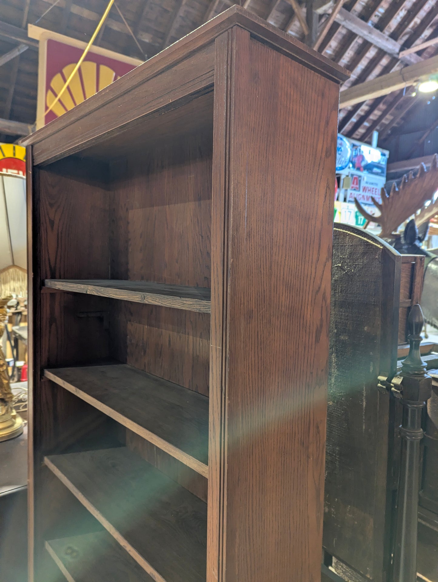 Vintage Oak 5-Shelf Bookcase - view 5