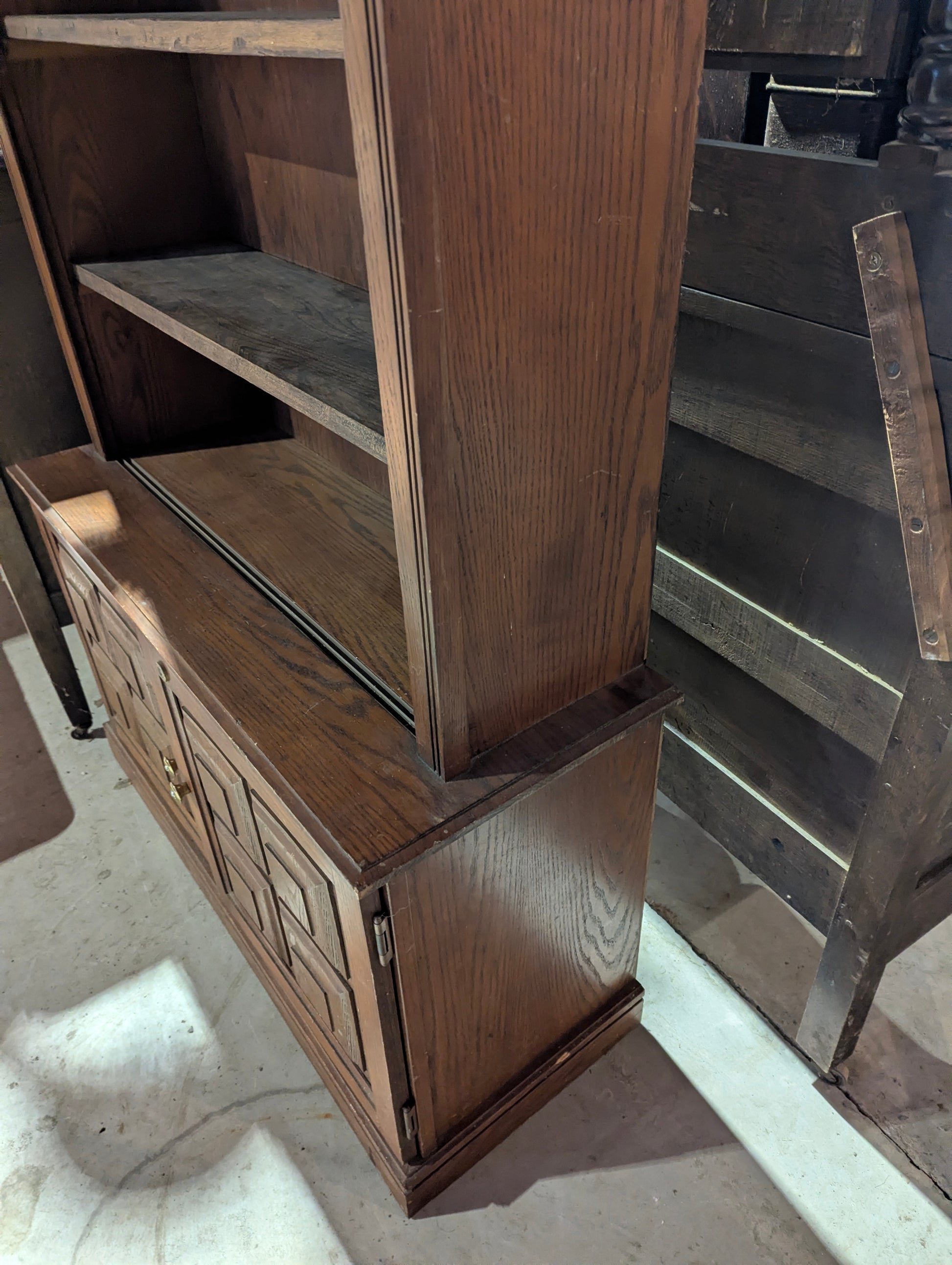 Vintage Oak 5-Shelf Bookcase - view 6