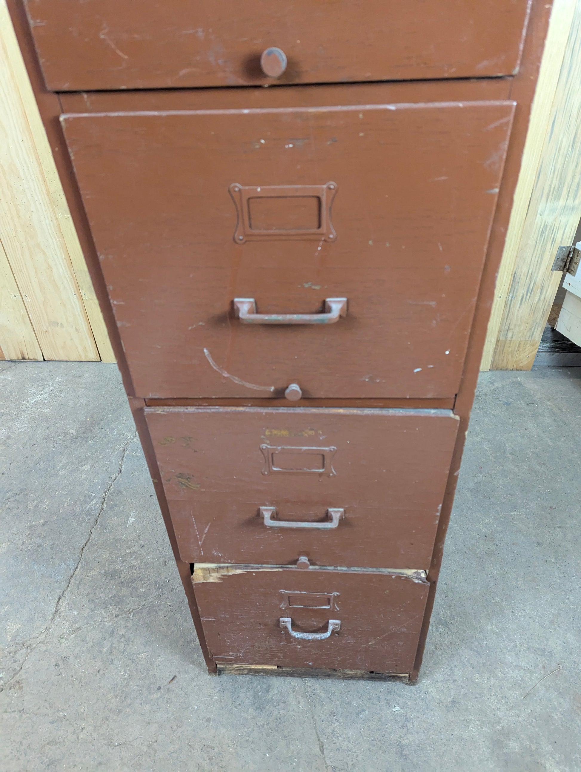 Vintage Oak Filing Cabinet - view 2