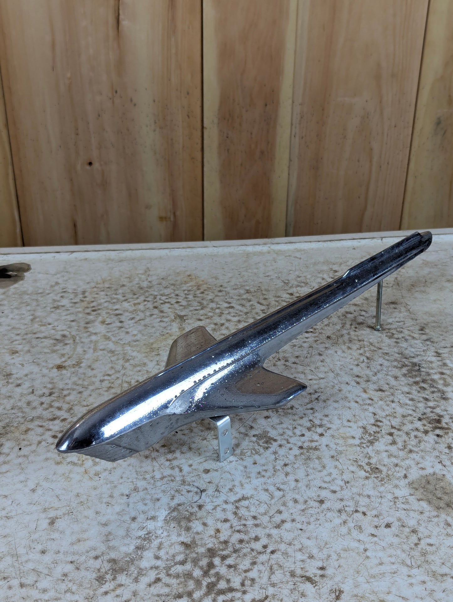 Vintage OEN 1952 Chevy Rocket Hood Ornament - view 3