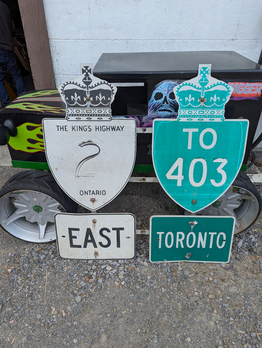 Vintage Ontario King's Highway 2 Highway 403 Road signs