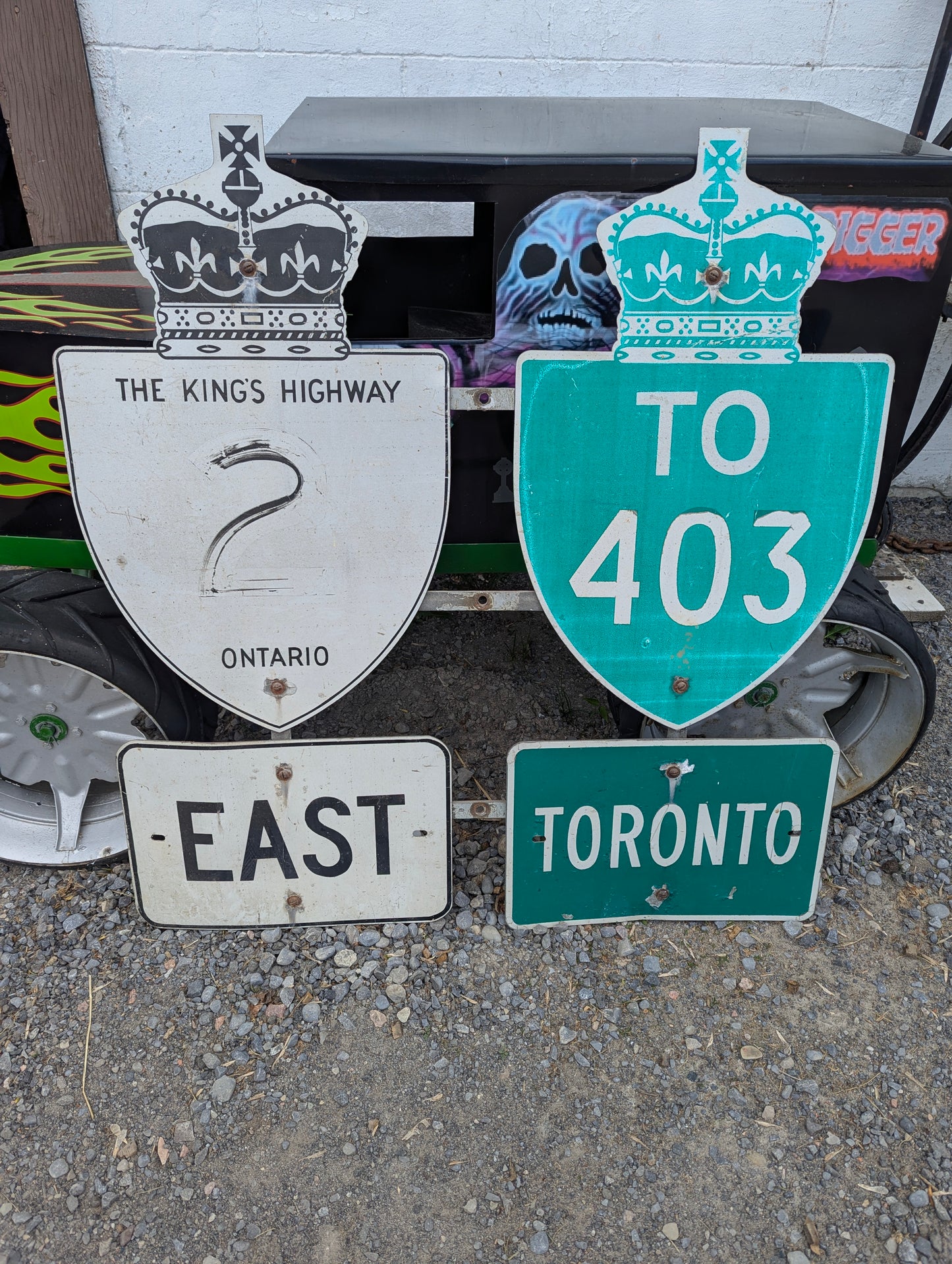 Vintage Ontario King's Highway 2 Highway 403 Road signs - view 2