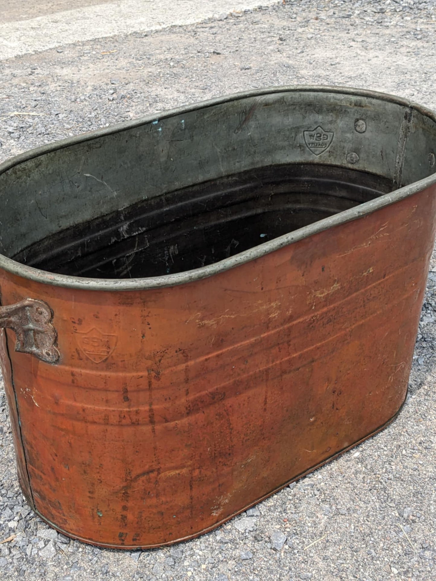 Vintage Oval Copper Tub - view 2