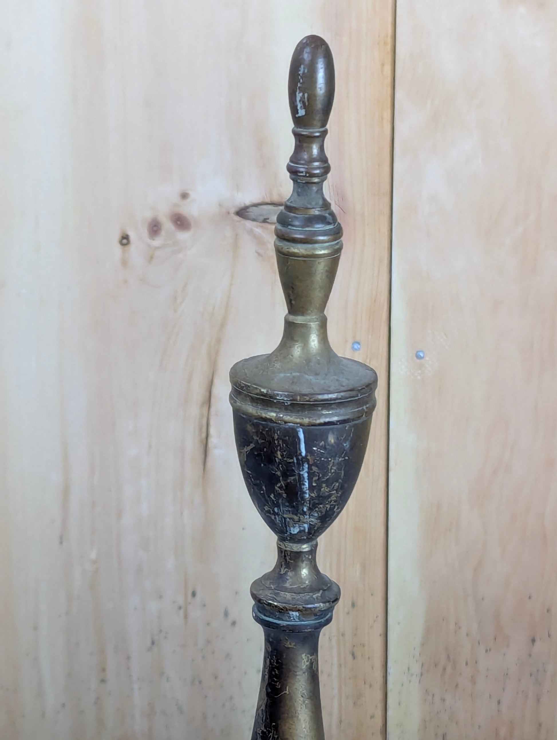 Vintage Pair of Brass Andirons - view 4