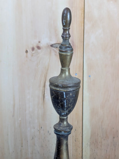 Vintage Pair of Brass Andirons - view 4