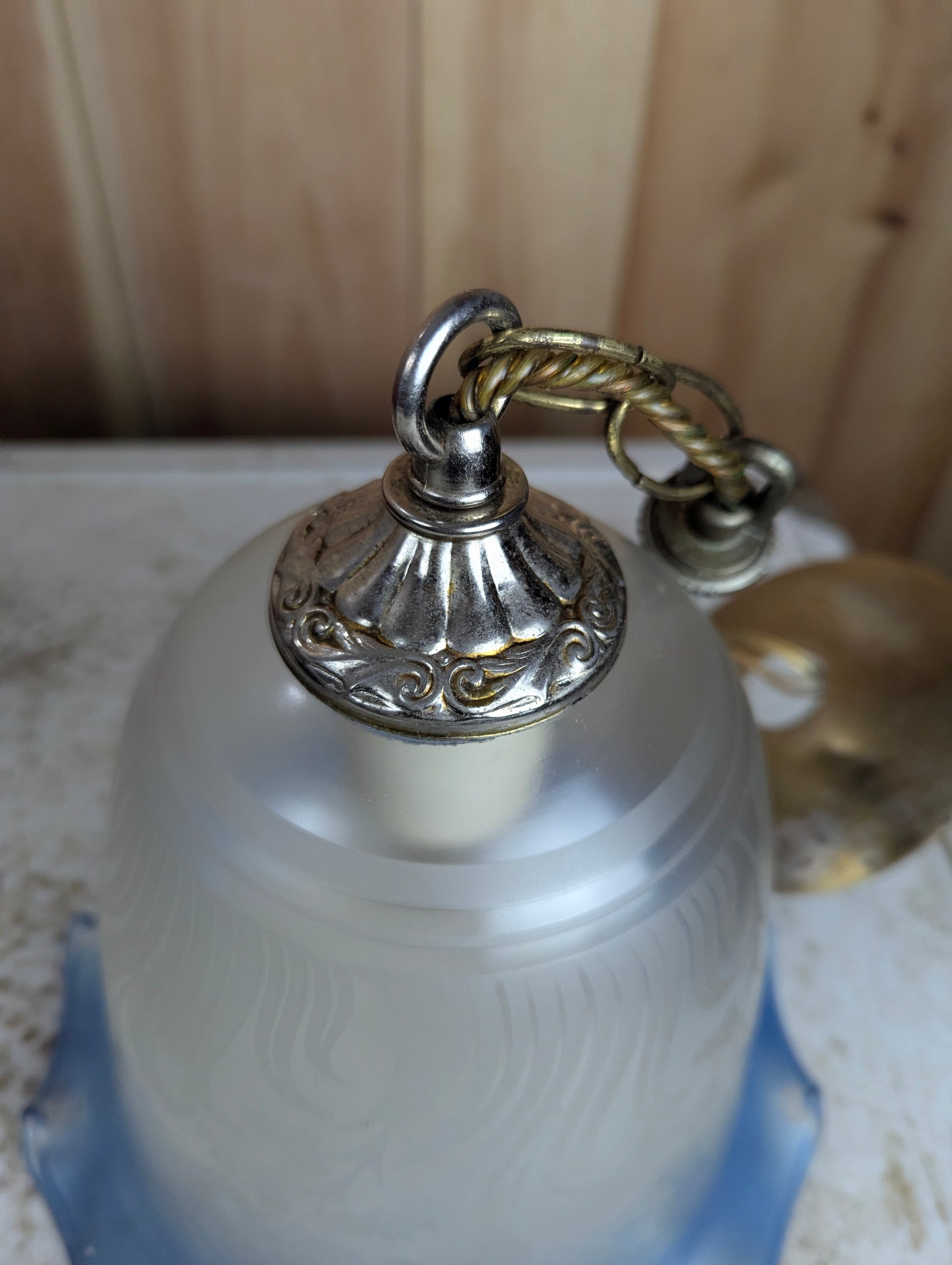 Vintage Pendant Light with Glass Shade - view 2