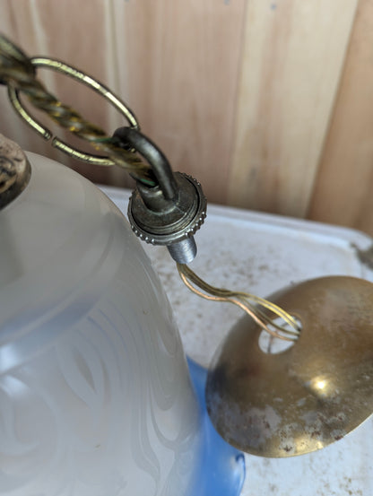 Vintage Pendant Light with Glass Shade - view 3