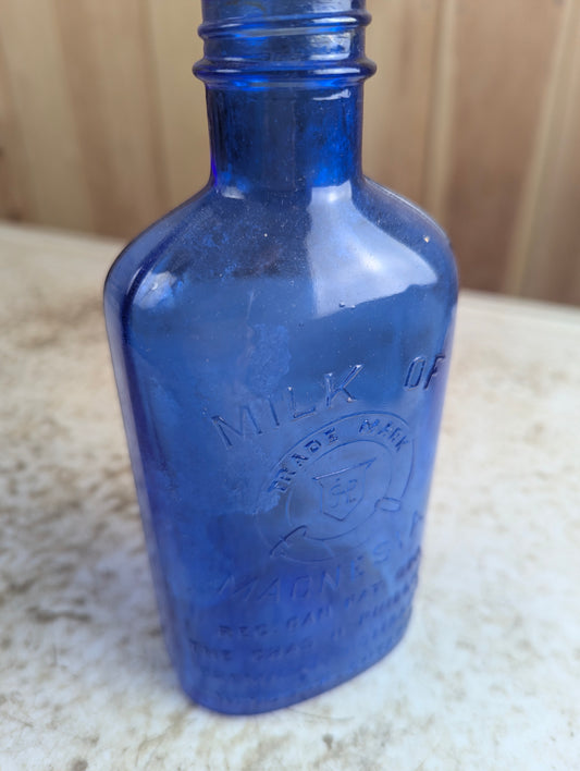 Vintage Philips Cobalt Blue Milk of Magnesia Bottle