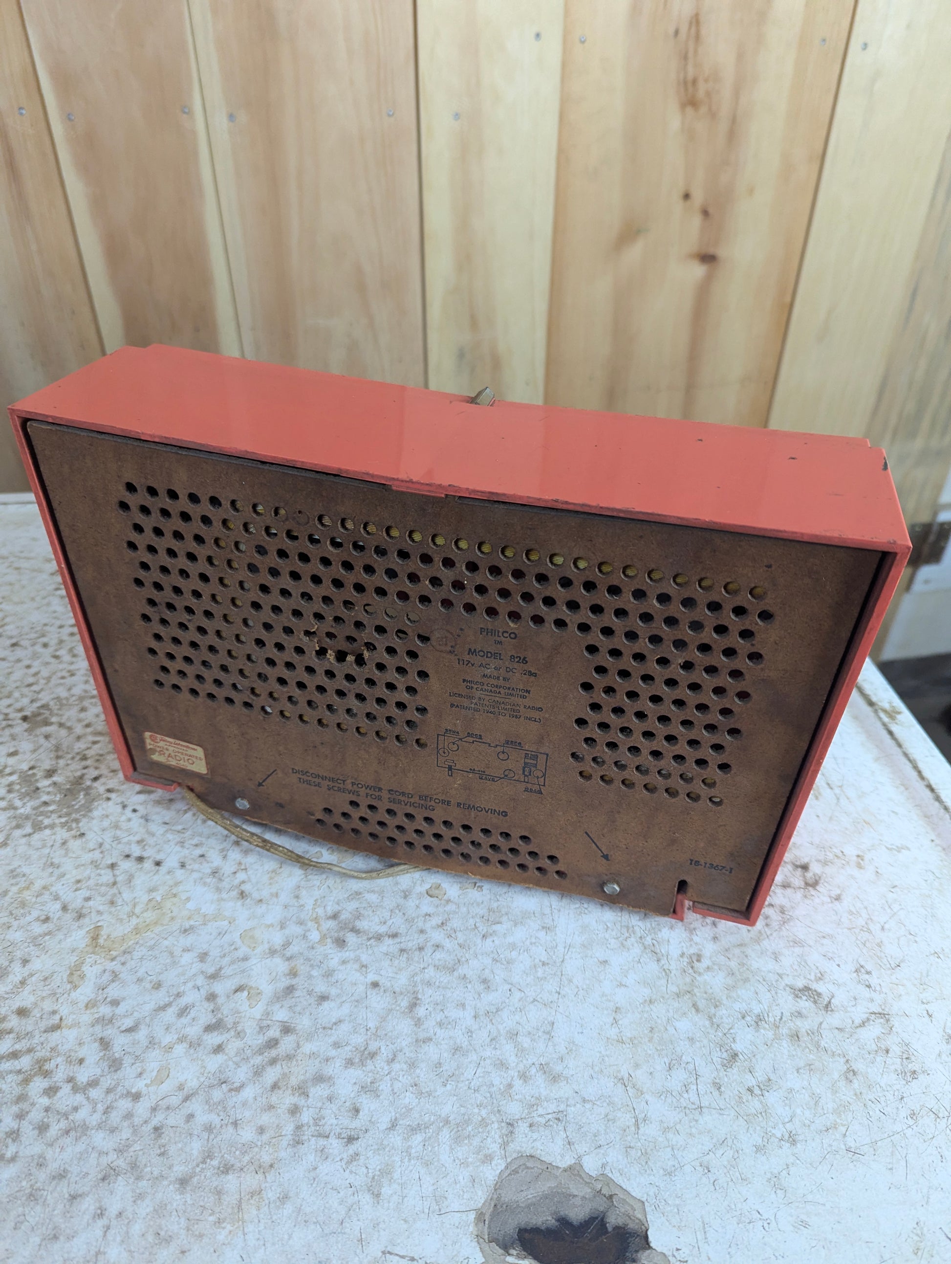 Vintage Pink Philco Twin Speaker Radio Model 826 - view 5