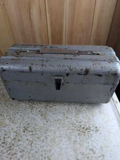 Vintage Poloron 14" x 6" x 6.5" Metal Tackle Box