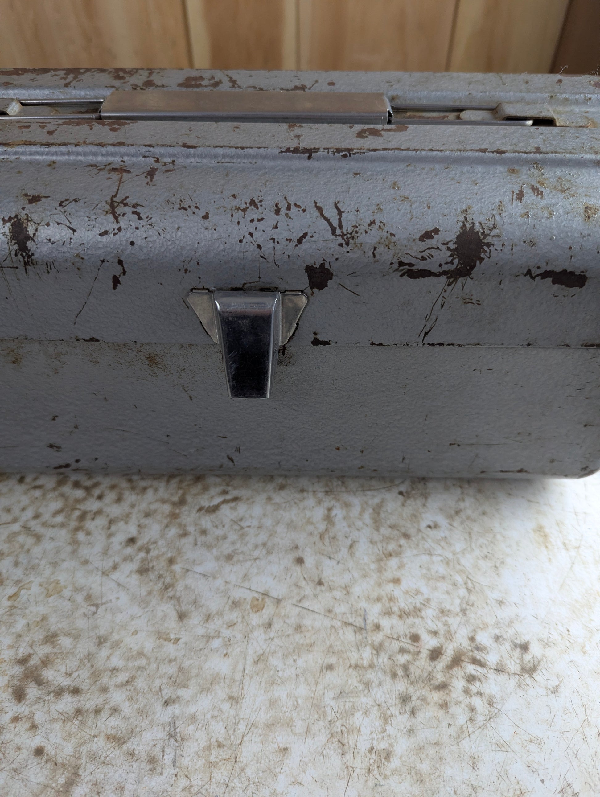 Vintage Poloron 14" x 6" x 6.5" Metal Tackle Box - view 2