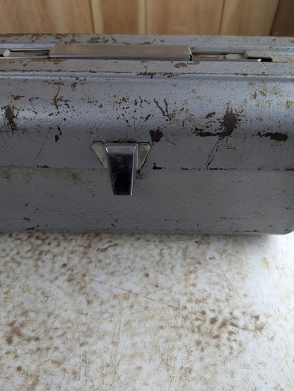 Vintage Poloron 14" x 6" x 6.5" Metal Tackle Box - view 2