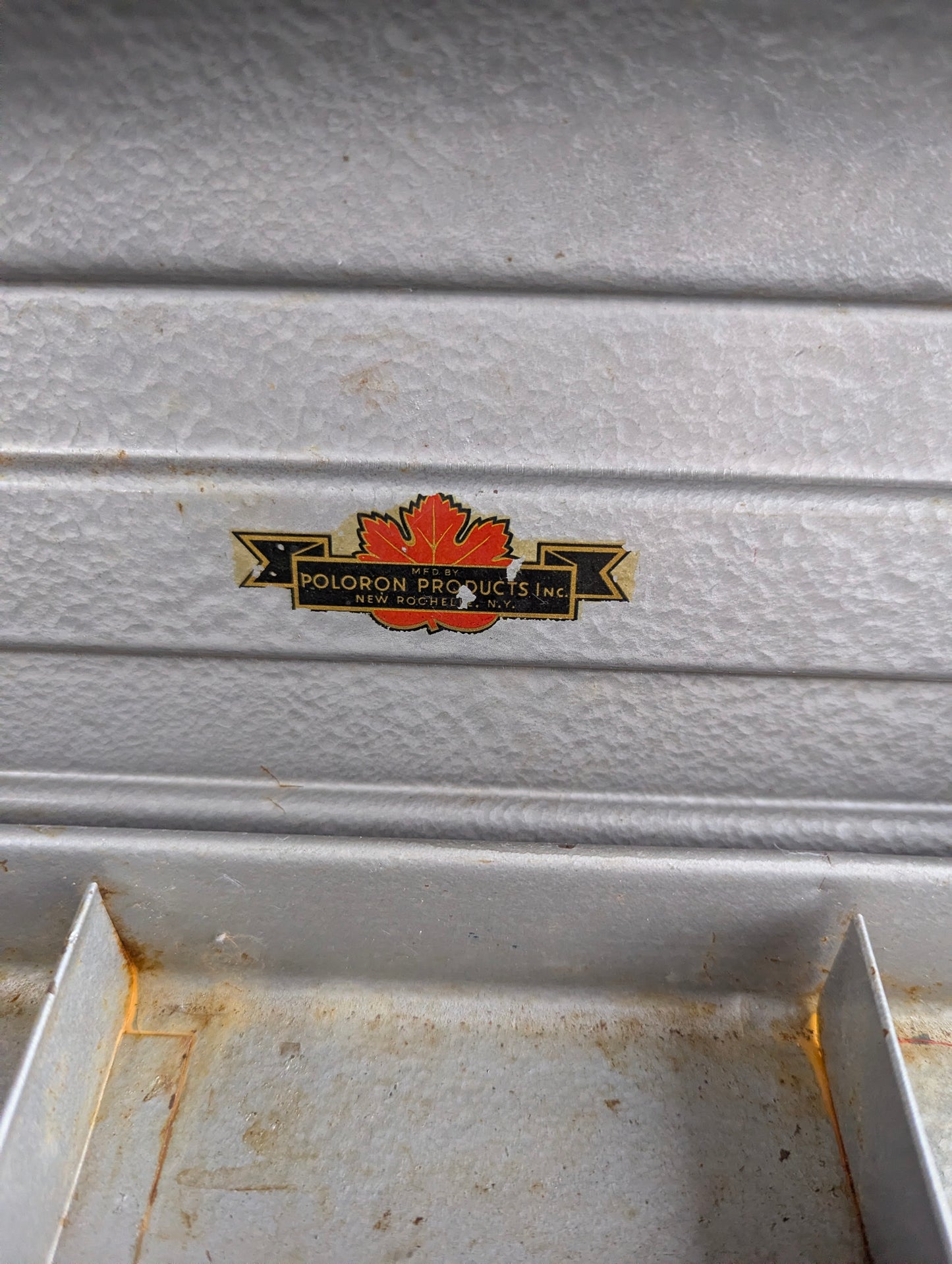 Vintage Poloron 14" x 6" x 6.5" Metal Tackle Box - view 5