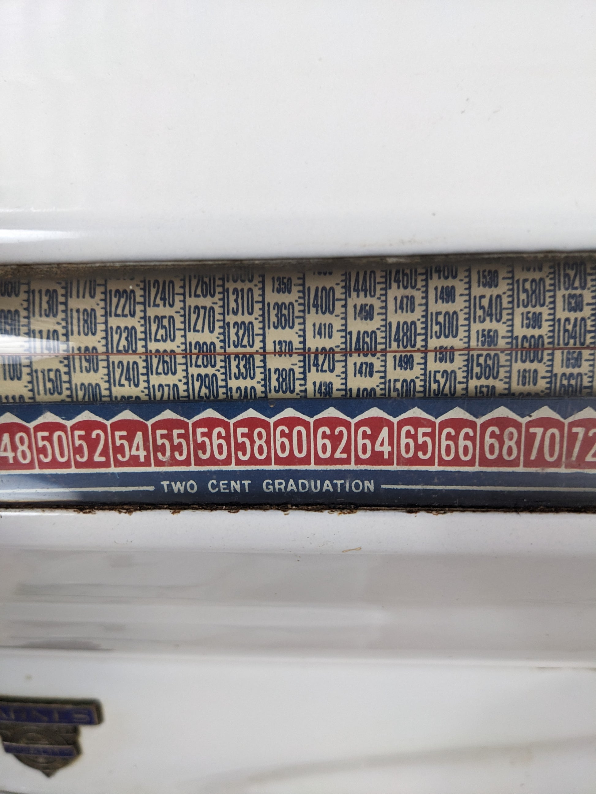 Vintage Porcelain Enamel Barnes Weigh Scale - view 4