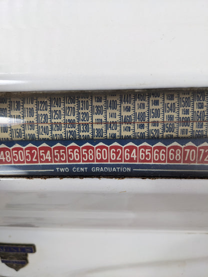 Vintage Porcelain Enamel Barnes Weigh Scale - view 4