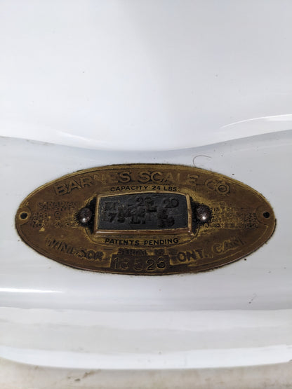 Vintage Porcelain Enamel Barnes Weigh Scale - view 8