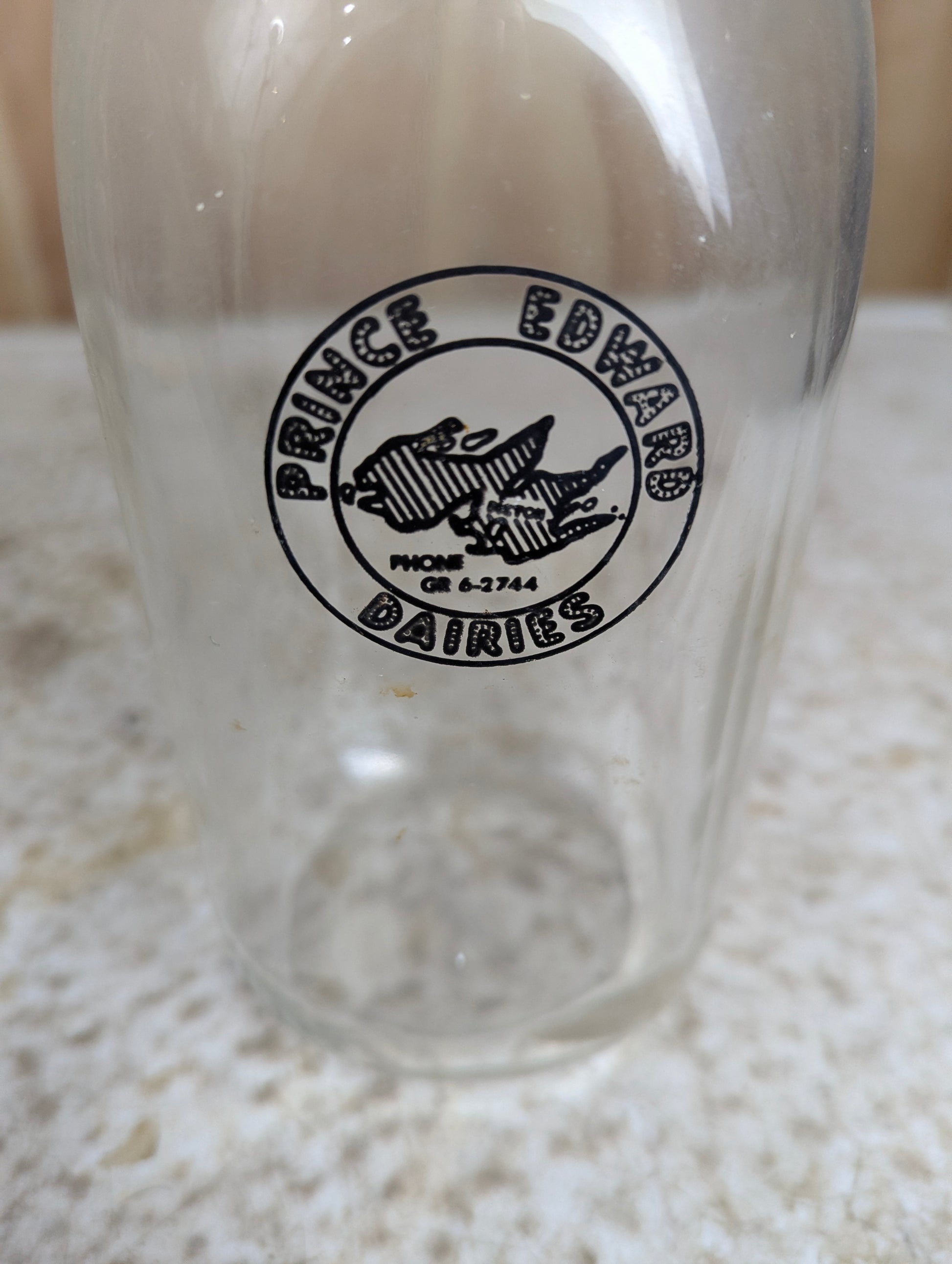 Vintage Prince Edward Dairies Picton Glass Milk Bottle with Paper Cap - view 2