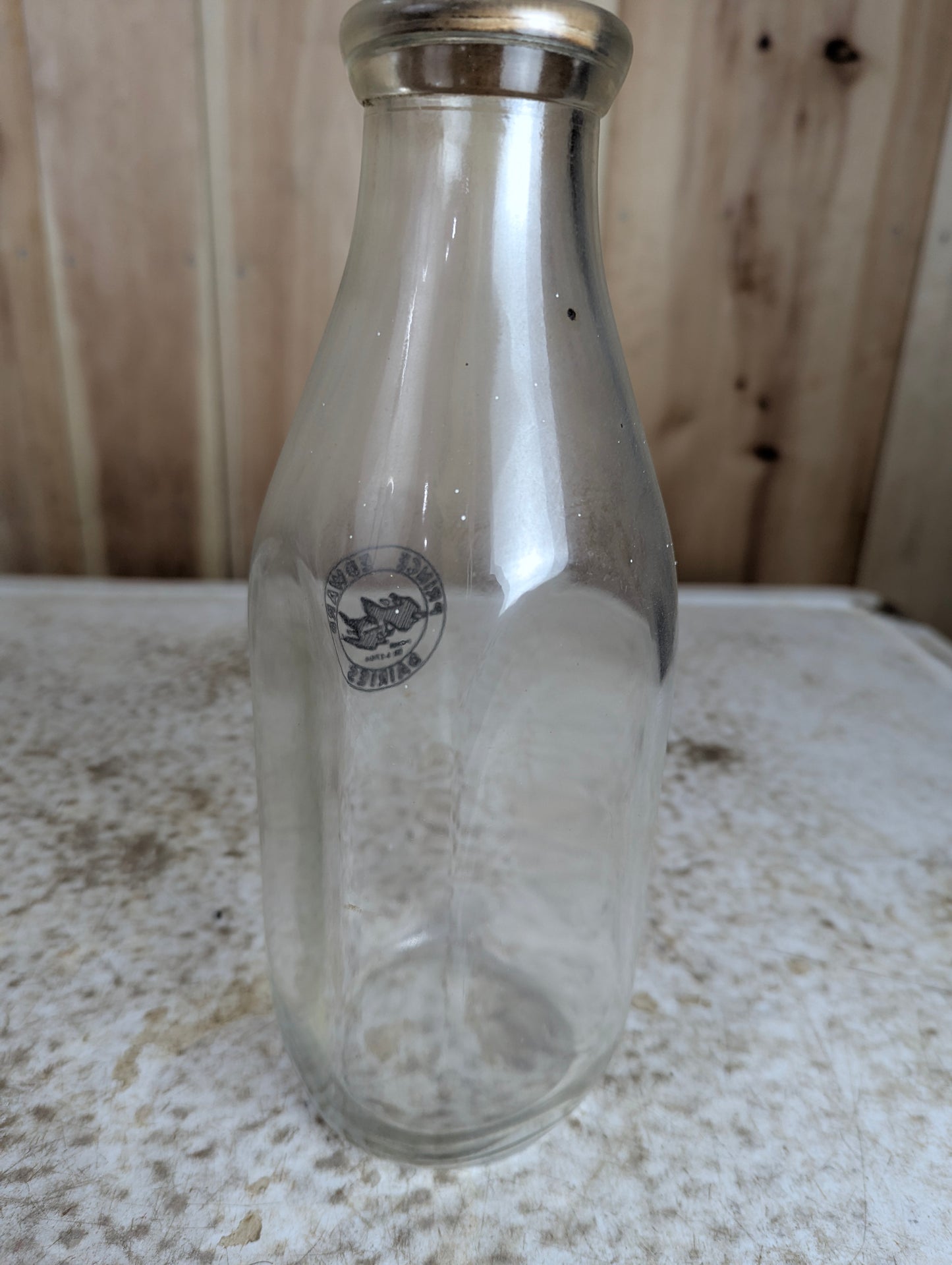 Vintage Prince Edward Dairies Picton Glass Milk Bottle with Paper Cap - view 4