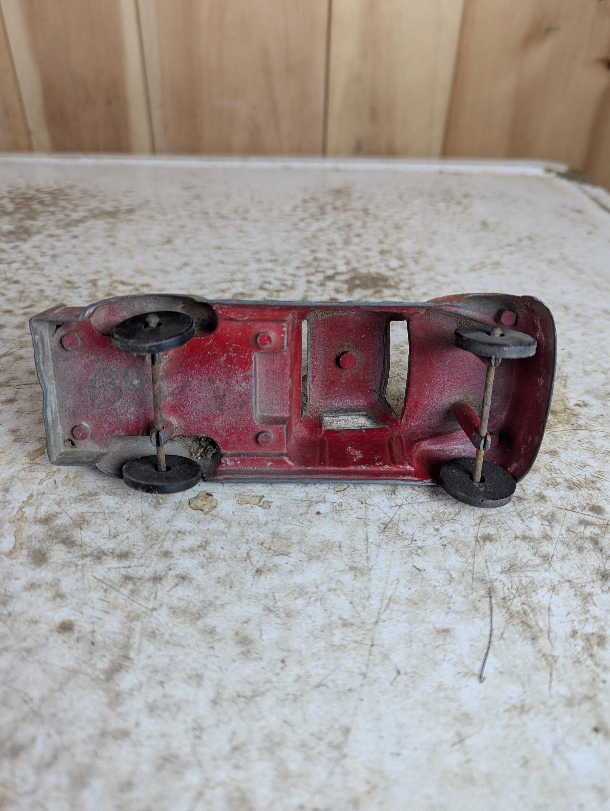 Vintage Red Metal Structo Truck - view 4