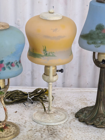 Vintage Reverse Painted Glass Shade Table Lamps - view 10