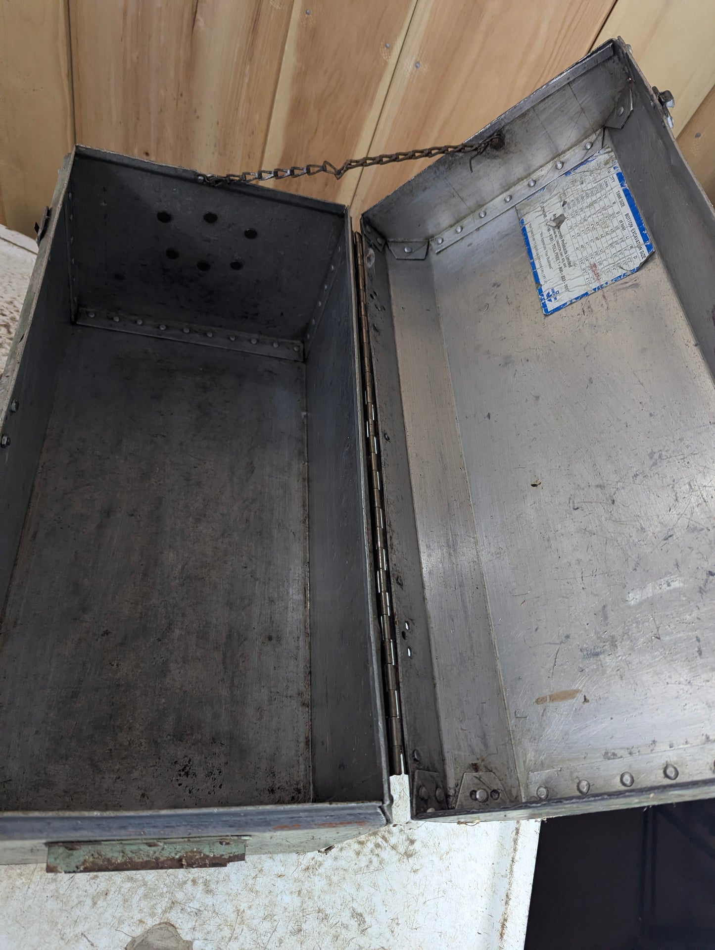 Vintage Riveted Metal Tool Box - view 6