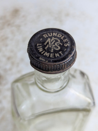 Vintage Rundle's Liniment Patent Medicine Bottle With Cap - view 2