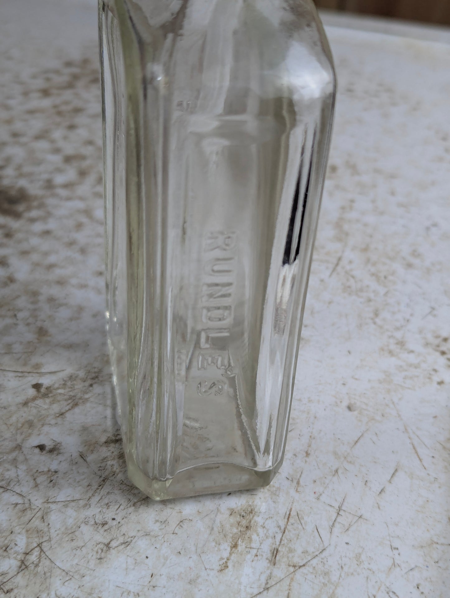 Vintage Rundle's Liniment Patent Medicine Bottle With Cap - view 3