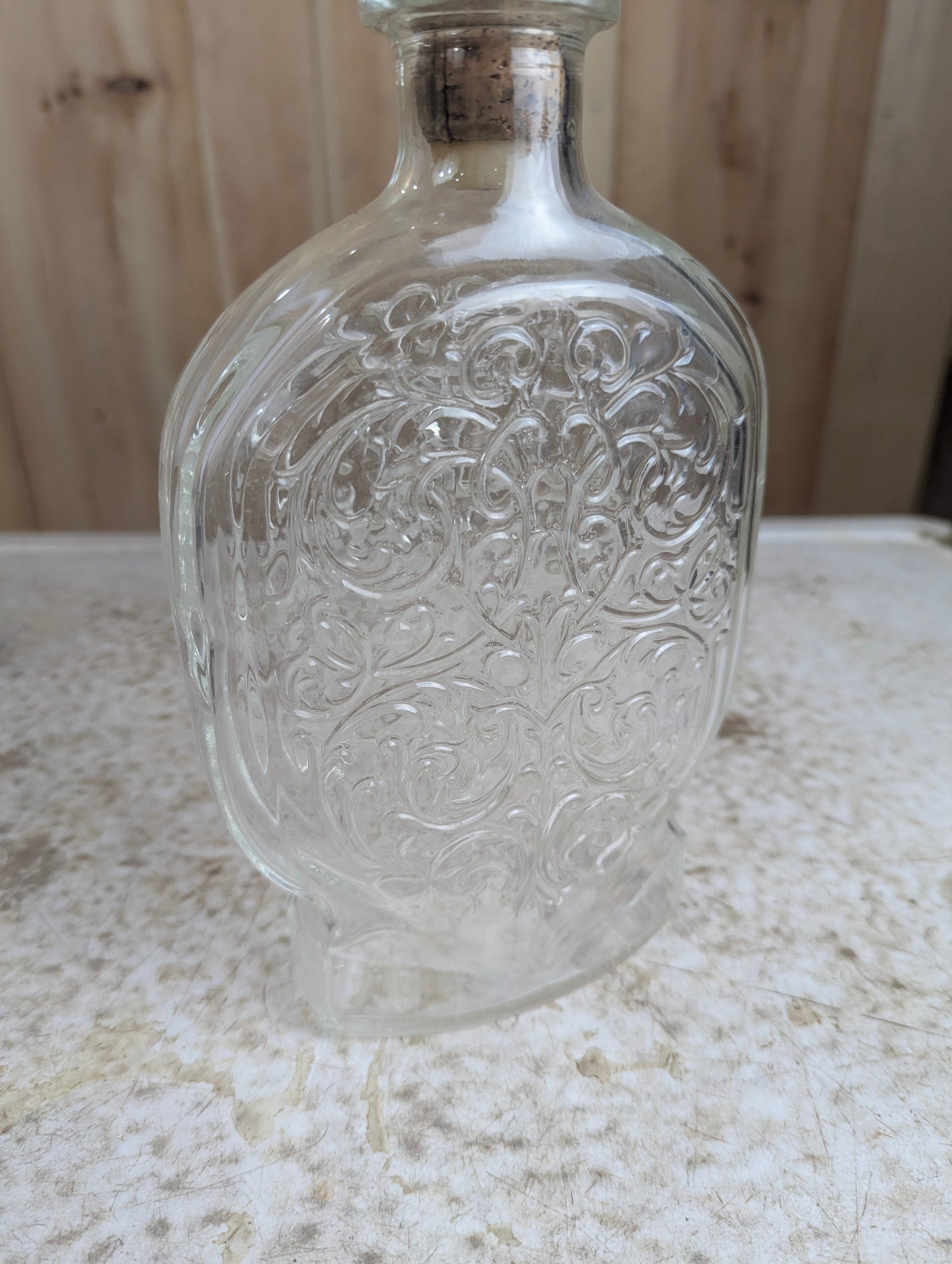 Vintage Schenley Whisky Glass Bottle with Lid - view 3