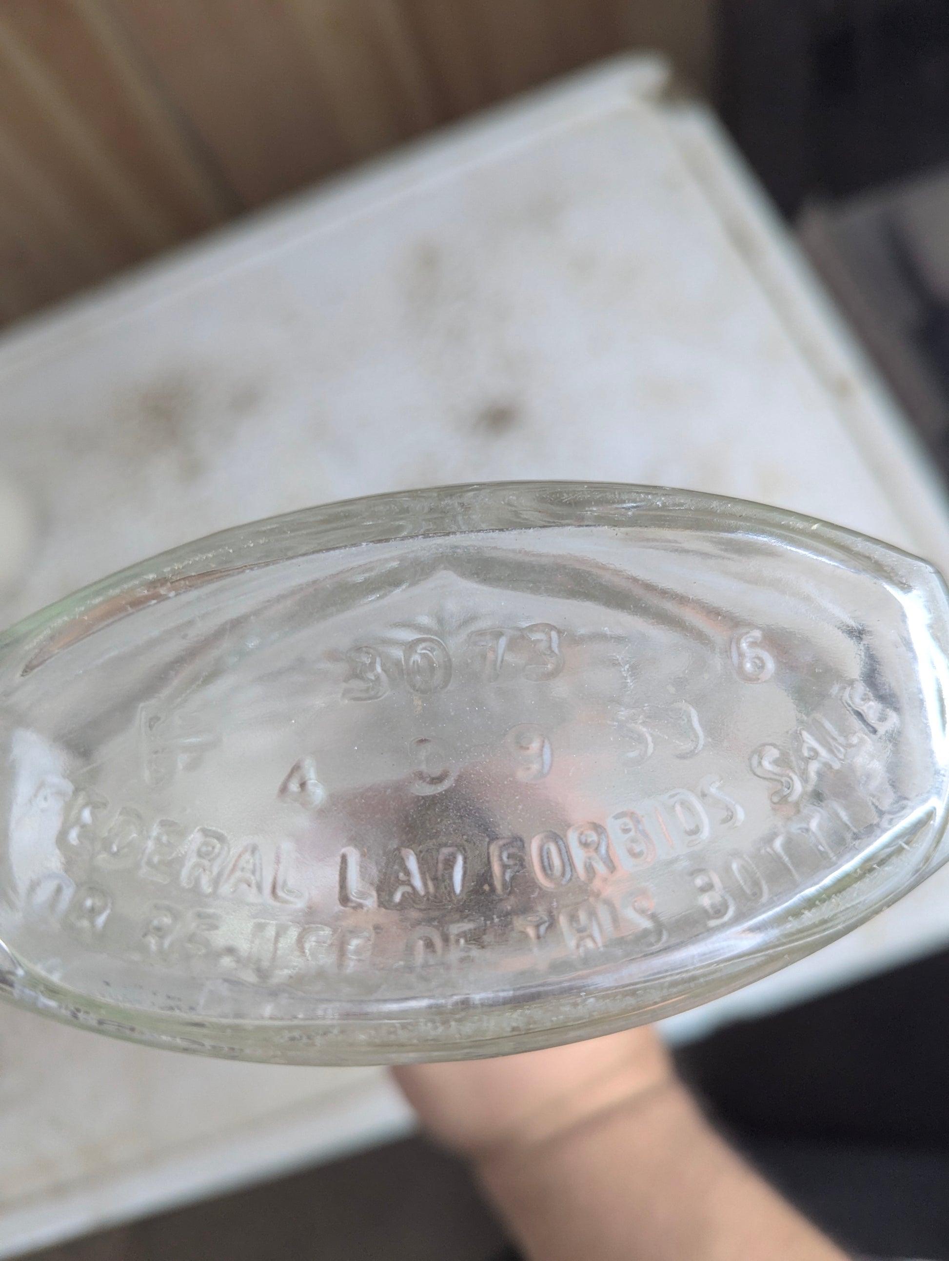 Vintage Schenley Whisky Glass Bottle with Lid - view 5
