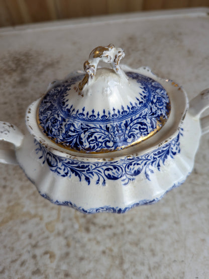 Vintage Semi Porcelain Henry Alcock & Co. England Sugar Bowl - view 2