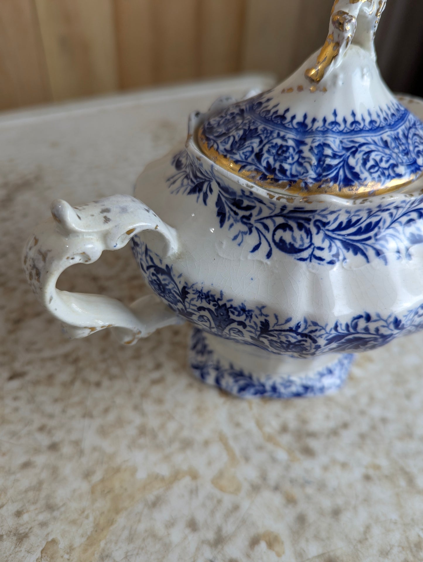 Vintage Semi Porcelain Henry Alcock & Co. England Sugar Bowl - view 3
