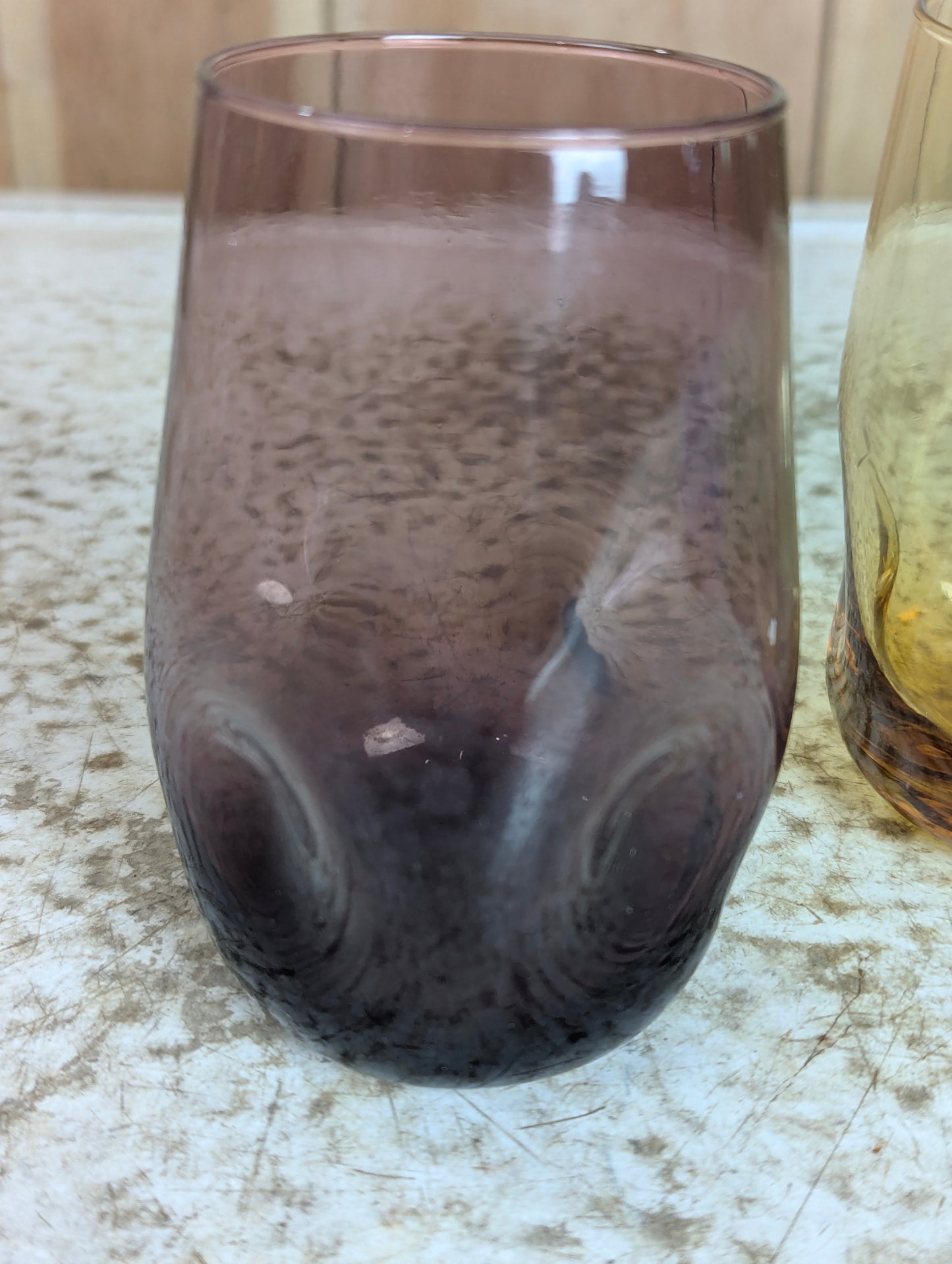 Vintage Set of 4 Handblown Art Glass Dimple Tumblers - view 3