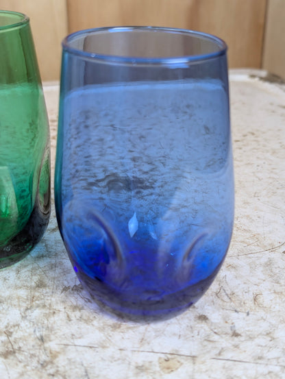 Vintage Set of 4 Handblown Art Glass Dimple Tumblers - view 4