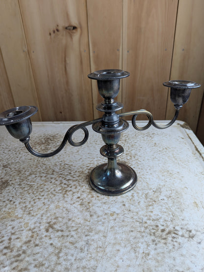 Vintage Silver-plated Three-Arm Candelabra