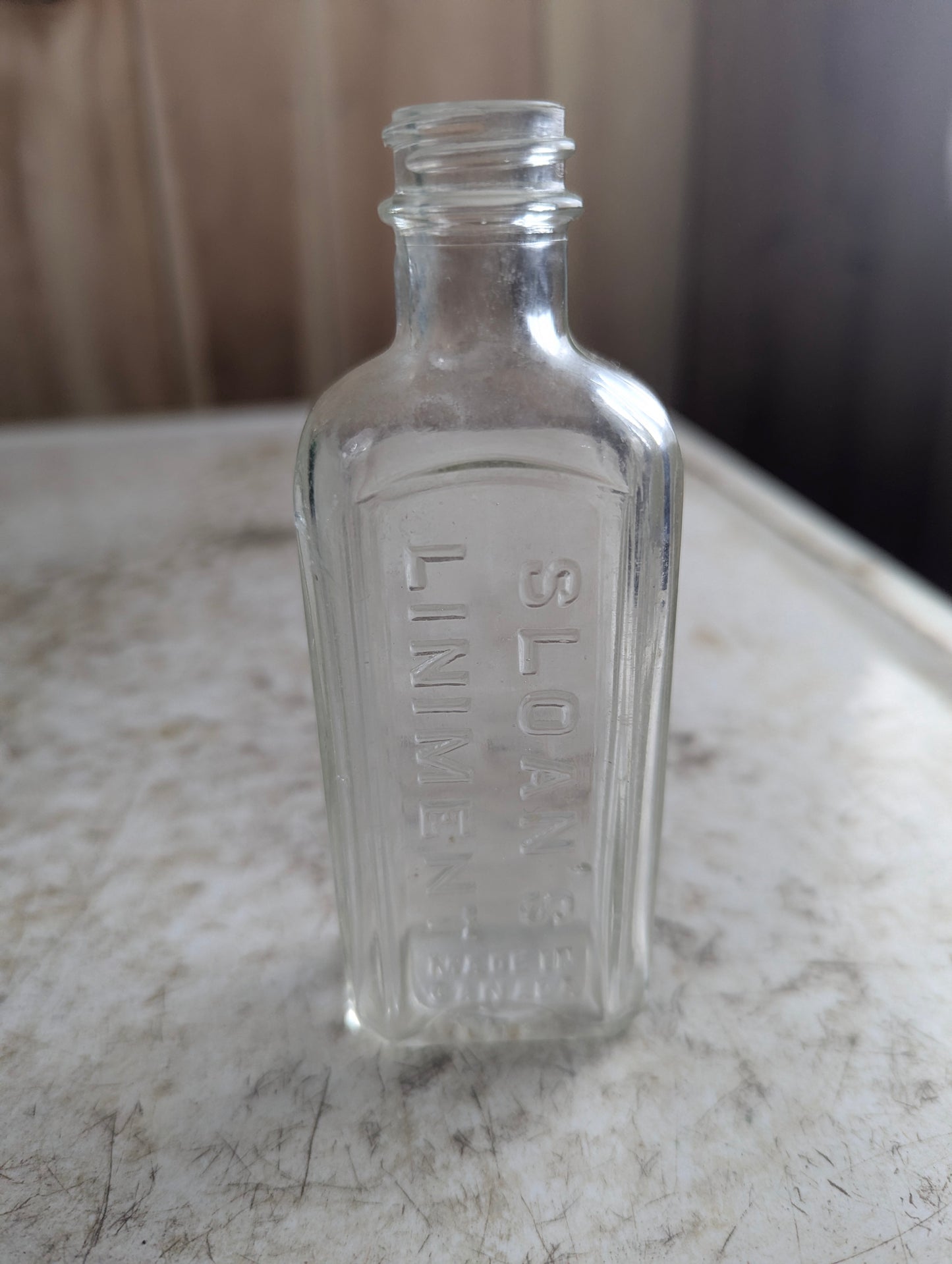 Vintage Sloan's Liniment Clear Glass Patent Medicine Bottle