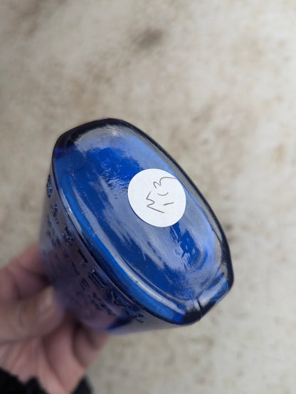 Vintage Small Philips Cobalt Blue Milk of Magnesia Tablet Bottle with Cap - view 4